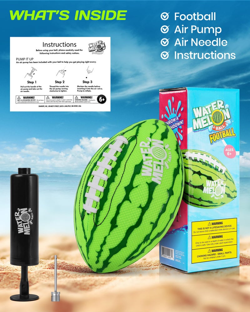 Watermelon Ball كرة البطيخ على حمام السباحة وكرة القدم الشاطئية (9 بوصة) - كرة قدم متينة مقاومة للماء مع قبضة قوية للأطفال والمراهقين والبالغين والمرح العائلي لحمام السباحة والشاطئ والبحيرة واللعب في الهواء الطلق وألعاب حمام السباحة - Image 5